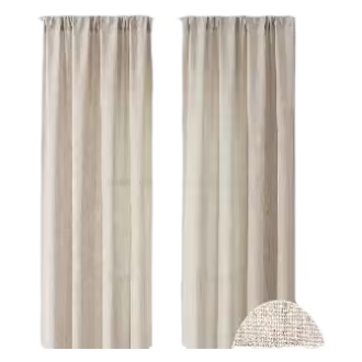 Cortinas de Lino de 84 Pulgadas Juego de Panel Semi Transparente de Algodón para Sala de Estar - 1