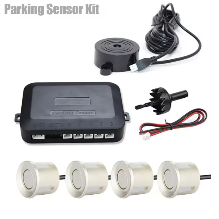 Radar de aparcamiento para coche, Kit de Sensor de aparcamiento Universal de 12V y 22mm, 4 sensores, zumbador, Radar de respaldo inverso, indicador de alerta de sonido, sistema de sonda - 1