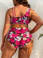 Conjunto de bikini sexy de talla grande para mujer, tankini 2024, traje de baño estampado, ropa de playa, traje de baño de dos piezas 5XL - details 4