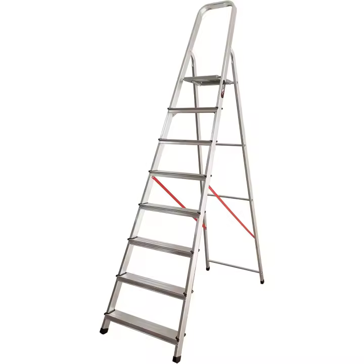 Tijera Plegable de 8 Escaleras en Aluminio Portátil y Plegable de Europa - 1