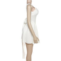 BUNO-Mini vestido sin espalda con tirantes finos para mujer, Vestidos sexis sin mangas ajustados con cuello Halter y cordones con lazo, Vestidos de fiesta de medianoche - details 13