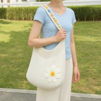 Bolso de punto de flores de ganchillo Simple, bolso de mano de playa tejido de malla, bolso de playa hecho a mano, bolso de hombro hueco de verano - details 3