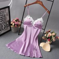 Camisón de satén chino para mujer, ropa de dormir Sexy, bata de baño de encaje, vestido de noche informal para el hogar, novedad de verano - details 3