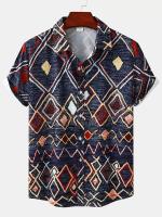 Camisa de manga corta con estampado colorido para hombre, ropa informal - details 3