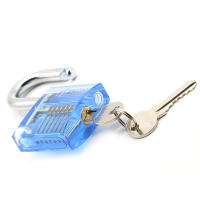 KAK candado transparente con llaves, candado de práctica de cristal Visible para principiantes, herramientas profesionales de cerrajero DIY, 78x50mm, azul - details 3