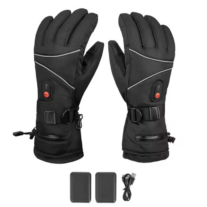 1 par de guantes térmicos a prueba de viento guantes calefactores eléctricos hombres mujeres para esquí ciclismo para motocicleta guantes calefactables - 1