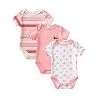 -Mono de manga corta de algodón para bebé, ropa bonita para recién nacido, 3 piezas, Verano - details 1