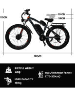 GUNAI GN88 bicicleta eléctrica para adultos 2000W bicicleta eléctrica de carretera 48V 23Ah Fatbike MTB E-bike 26 "bicicleta eléctrica de montaña 55 KM/H velocidad máxima - details 10
