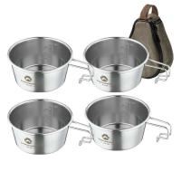 Moon-450ml Sierra Bowl, Villa de acero inoxidable para exteriores, taza portátil para acampar, senderismo, utensilios de cocina para picnic con bolsa de advertencia - details 1