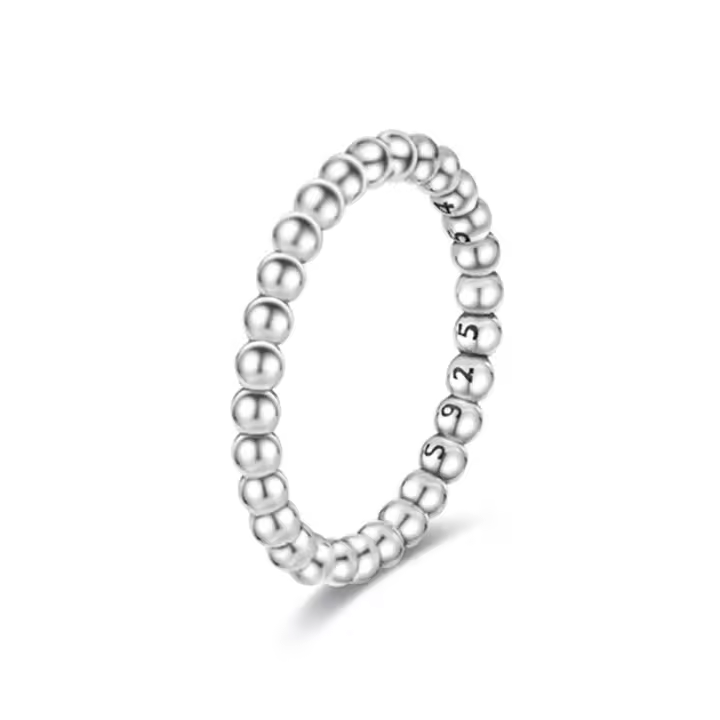 Anillo de Plata de Ley 925 con Cuentas Circonita Cúbica, Estrella, Luna, Flor, Joyería de Boda, Regalos - 1