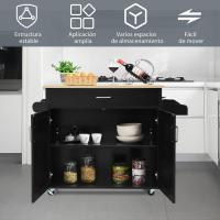 Carrito de Cocina Carro de Servicio Comedor con Ruedas,Toallero,Cajón, Puerta y Estantes Gabinete Mueble de Cocina (blanco) - details 23