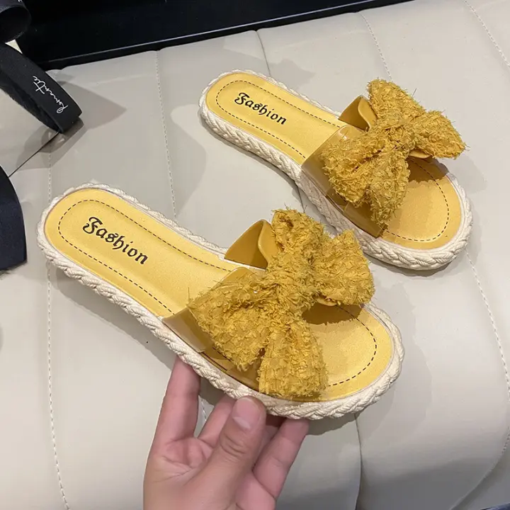 Sandalias de diseño de alto valor para mujer en verano, zapatos de playa pequeños con lazo a la moda, nuevo estilo para salir - 1