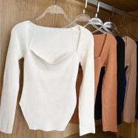 Suéter de Manga Larga con Cuello Cuadrado para Mujer Jersey de Punto para Primavera y Otoño - details 38