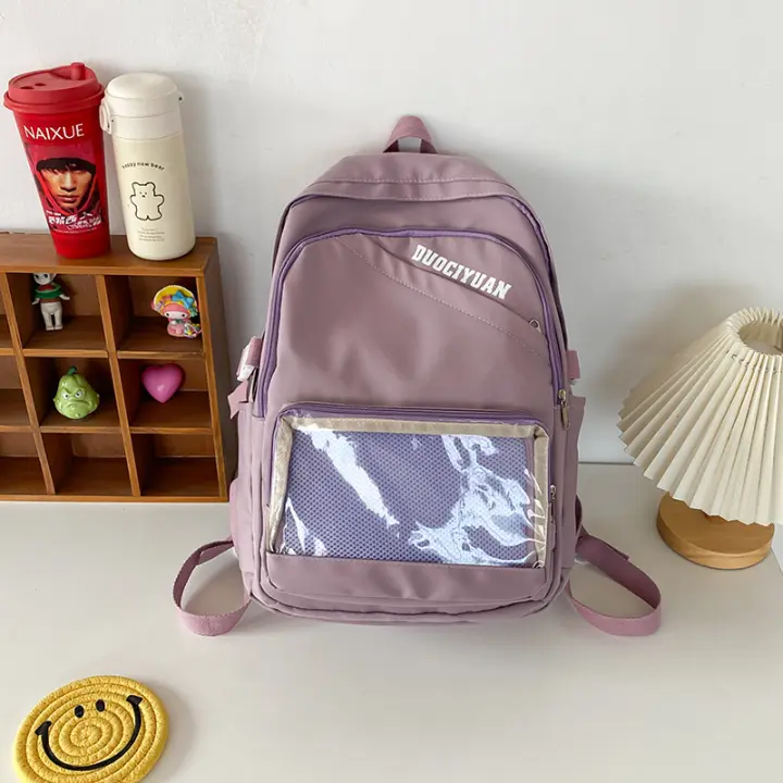 Exposición de cómics, estudiante, mochila escolar, niña, insignia, mochila, mochila, transparente, fresco y dulce, nailon. - 1