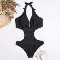 2023 sexy corte Trikini nuevo sólido Tre, escote en V profundo, espalda descubierta es un traje de baño Monokini para mujer Tre - details 11