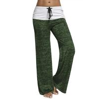 Mallas holgadas para mujer, pantalones de pierna ancha con cordones, pantalones de talla grande para Fitness, pantalones con corte de bota de retales de cintura alta para mujer 2025 - details 7