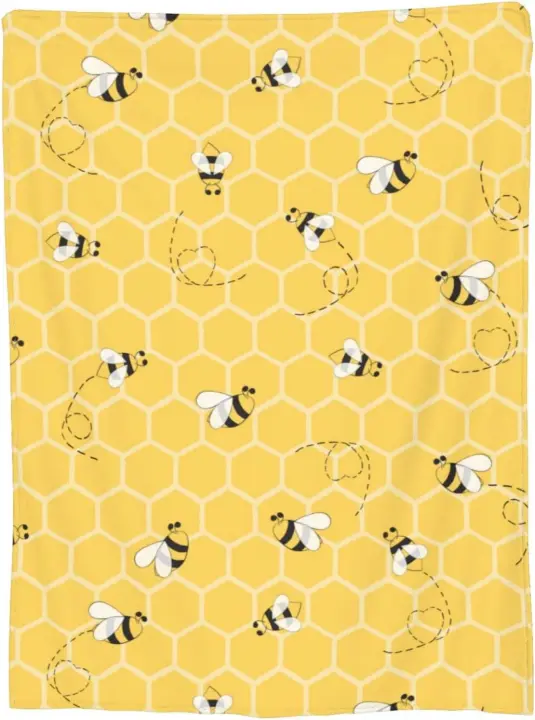 Manta de viaje suave de abeja, mantas ligeras para exteriores, manta cálida para todas las estaciones, manta esponjosa para sofá, cama - 1