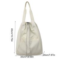 Mochila de nailon de gran capacidad con asa, bolso de hombro con cordón doble, mochila deportiva multifuncional impermeable - details 0