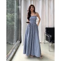 Vestido largo de playa Sexy con espalda descubierta para mujer, vestido de verano sin tirantes y sin mangas con hombros descubiertos, vestido de fiesta de noche elegante de estilo coreano - details 2