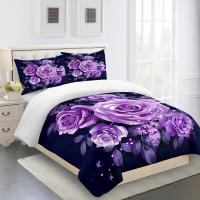 Juego de Ropa de Cama de Boda de San Valentín 3D con Flores y Corazón de Rosa Súper Lujoso Funda de Edredón y 2/3 Piezas a Tamaño Queen y Twin Personalizable - details 10