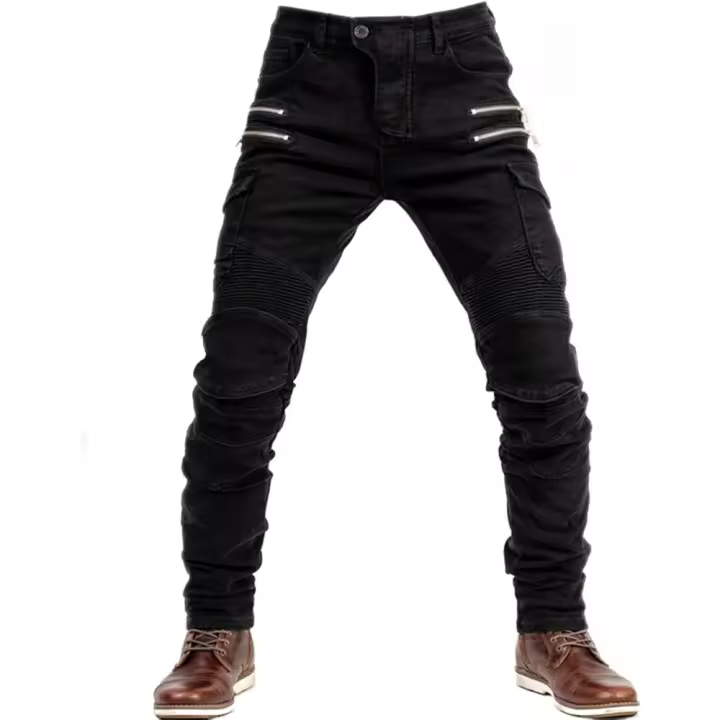 Pantalones vaqueros de moto para hombre con protección Pantalones de motociclista 4 X equipo de protección - 1