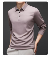 Nuevo POLO ajustado de manga larga, top de punto fino para hombre - details 8