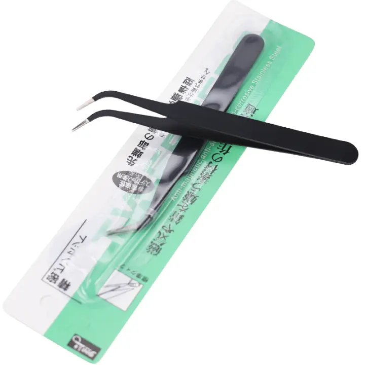 Alicates de Manicura Profesionales Arte Clavo Herramienta de Pinza Curva Recta en Acero Inoxidable para Selección de Perlas Negras - 1