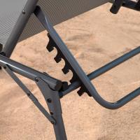 plegable multiposición con sombrilla 193x67x85 cm Camping, Gris - details 1