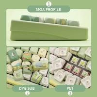 127 Keys Spring Outing Themed Dye Sub Keyboard MOA Profile PBT Keycaps for Cherry Gateron MX Switches Gaming Keyboards - details 5