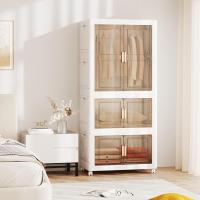 Armario de Dormitorio Plegable 421 L, Caja de Almacenamiento con 4 Ruedas, Contenedor de Plástico con 10 Perchas, Organizador Portátil con Cierres Magnéticos, 71 x 46 x 156 cm - details 1