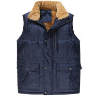 Chaquetas sin mangas de lana con cuello levantado y acolchado cálido para hombre, rompedores gruesos, otoño e invierno - details 5