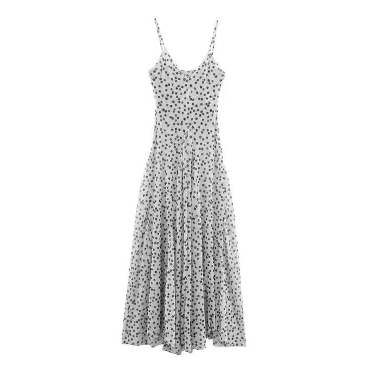 Nuevo estilo clásico elegante versátil vestido largo de lunares para mujer de moda 5039226 - 1