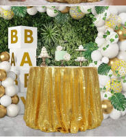Mantel de Mesa de Lentejuelas Redondo de 120cm Ideal para Bodas, Cumpleaños, Navidad, Exteriores - details 1