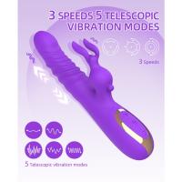 Juguetes Sexuales Vibrador Telescópico en Forma de Conejo para Mujer Vibrador de Doble Choque de Punto G Simulador de Pene para Hombres - details 4