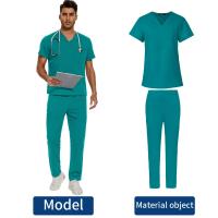 Top exfoliante con cuello en V + pantalón médico, ropa de enfermería, uniformes médicos de S-3XL, disfraz de médico de dentista de manga corta, Tops y pantalones de enfermera - details 39