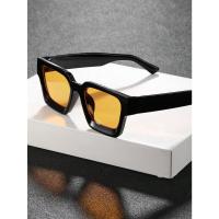 Gafas de Sol Cuadradas de Moda 1/2 PC Montura de Plástico Para Hombres y Mujeres Uso Diario - details 2