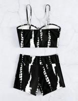 Conjunto de bikini con lazo teñido Traje de baño de cintura alta Traje de baño de Dacron - details 11