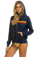 Nuevas sudaderas con capucha con cremallera Aviator Nation para mujer, jersey holgado de manga larga con 5 rayas de arcoíris - details 6