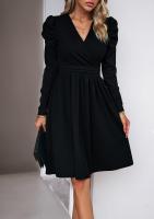 Elegante V-cuello Vestido para Mujer Color Sólido de Alta Calidad Estilo Retro Casual Moda Femenina - details 9