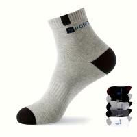5/10 Pares de Calcetines Deportivos Transpirables para Hombre, Calcetines de Running al Aire Libre con Estampado de Letras Elegantes y Alta Elasticidad. - details 2