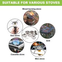 8 Unids/set utensilios de cocina para camping, kit de herramientas desordenado, ollas, tazones y sartenes de acero inoxidable con platos, mochilas, - details 1