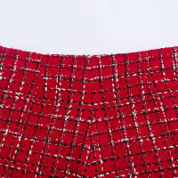 TRAFZA-Conjunto de 2 piezas para mujer, chaqueta con textura roja, solapa de bolsillo de botonadura única, abrigo y culotte con cremallera lateral de cintura alta - details 25