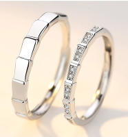 Anillo de pareja de 34 tipos, simple y moderno, par de circonitas de corona para hombres y mujeres, anillo de diamantes de simulación de boda abierto - details 14