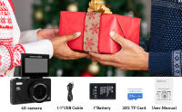 Cámara digital de 64 MP para fotografía y vídeo: cámara de vlogging 4K para YouTube con pantalla abatible de 3 pulgadas y tarjeta TF de 32 GB, cámara digital con zoom digital 16X para regalo - details 4