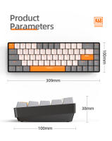 Teclado Mecánico Inalámbrico 60% Bluetooth Doble Modo Hot-swap Ziyoulang K68 Mini 68 Teclas Rojo Para PC/iPhone/iPad - details 9