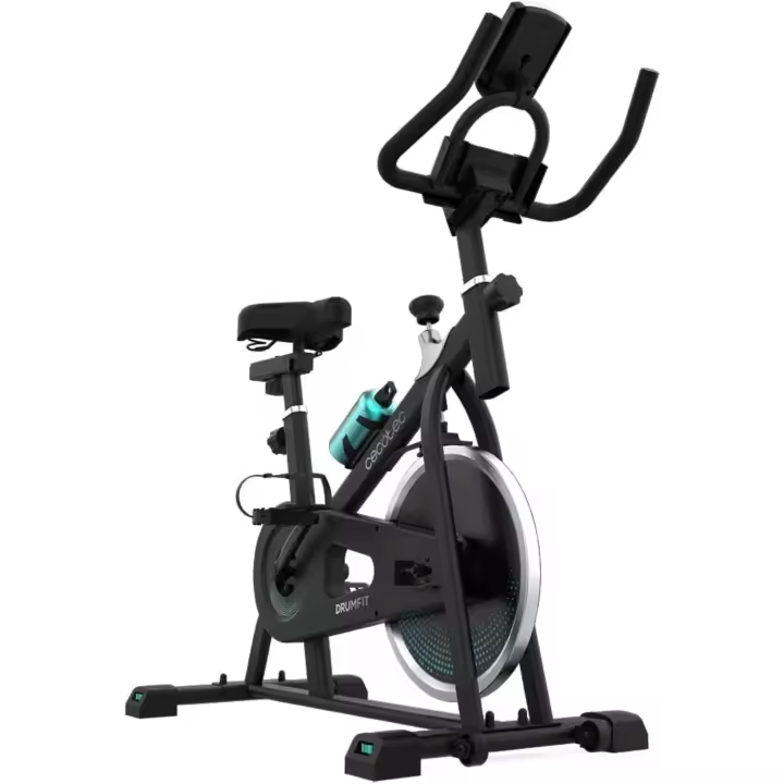 Estática Indoor DrumFit Indoor, Volante de inercia de 6 a 13 Kg, Resistencia Manual, Monitor LCD, Pulso, Soporte para Dispositivos, Botella, Porta Botellas y Calapiés - 1