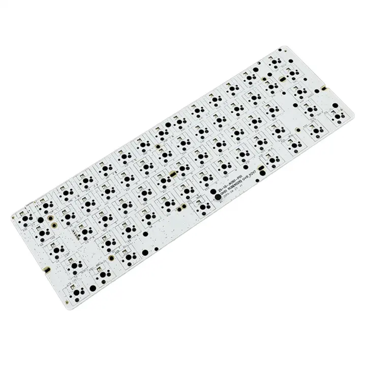 Teclado mecánico GK61, placa base PCB, enchufe caliente GH60RGB, música rítmica, cable inalámbrico blanco - 1