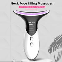 Dispositivo de belleza facial para el cuello, terapia de fotones LED de 3 colores, estiramiento de la piel, calentamiento, reductor - details 0