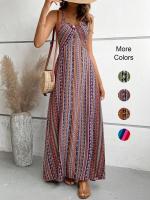 Vestido Boho de Moda de Verano Patrón Étnico sin Espalda y Dobladillo Ideal para Playa - details 0