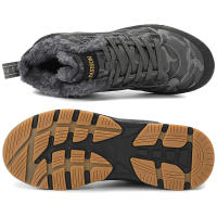 Botas de invierno para hombre, botines de camuflaje, botas de nieve impermeables, zapatillas de trabajo de felpa que mantienen el calor, zapatos militares, zapatos de senderismo tobilleros elegantes - details 12